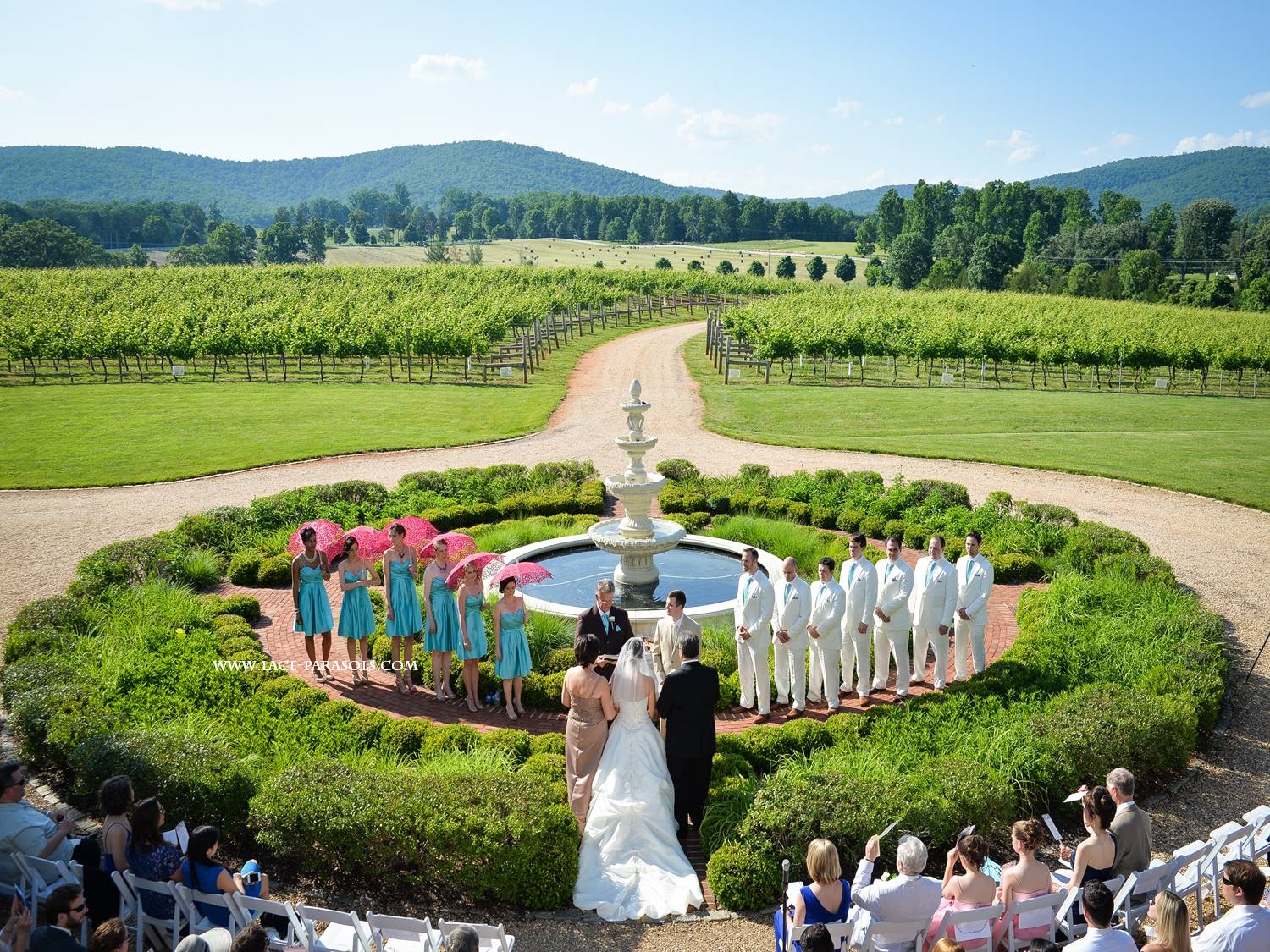Lace Parasols at vinyard wedding